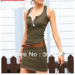 Women's Dress 9 Colors / Cotton / Sleeveless   Free Size  A1040 Free Shipping