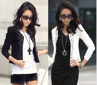 Women's elegant spring and autumn short design coat short jacket