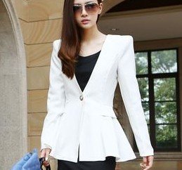 Women's Fahion Lapel Collar One Button Blazer Summer/Autumn Jacket 261925