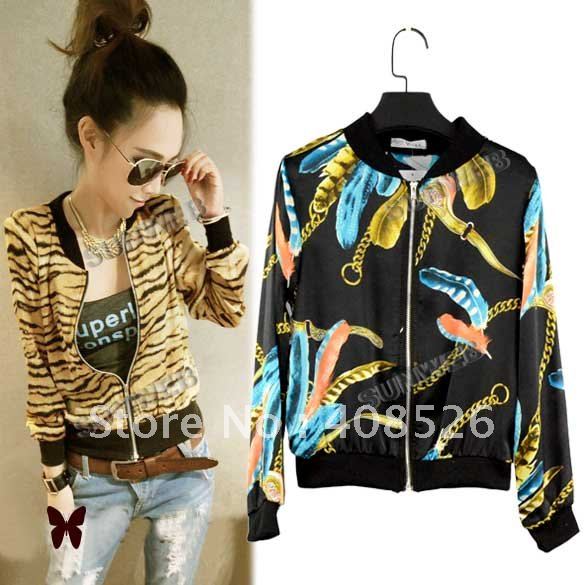 Women's Fashion Casual print Long sleeve Coat Jacket Top Shirt Leopard 3 colors free shipping 7661