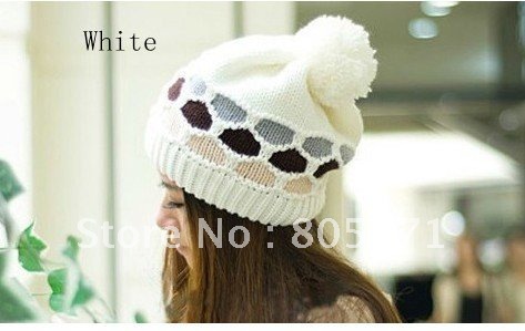 women's fashion knitted wool hat beanie cap autumn spring winter football cap multi color skullies  #183