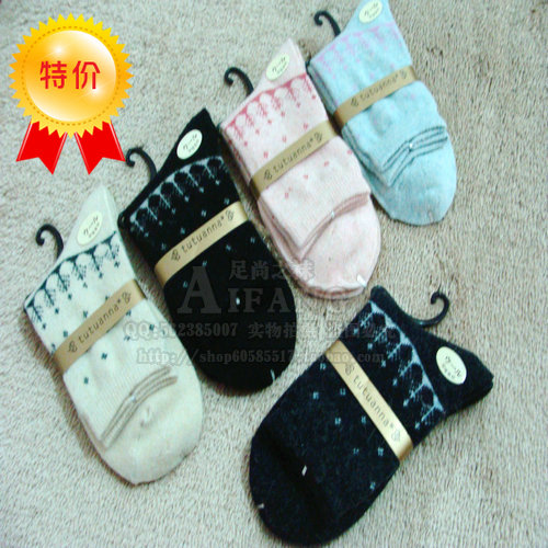 Women's fashion Rabbit fur wool blending female socks cotton