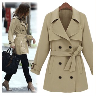 Women's fashion spring and autumn plus size women's trench raglan sleeve outerwear female medium-long female trench,women coat