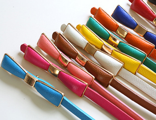 women's fashion thin belt , bow leather strap, decoration belt #M480