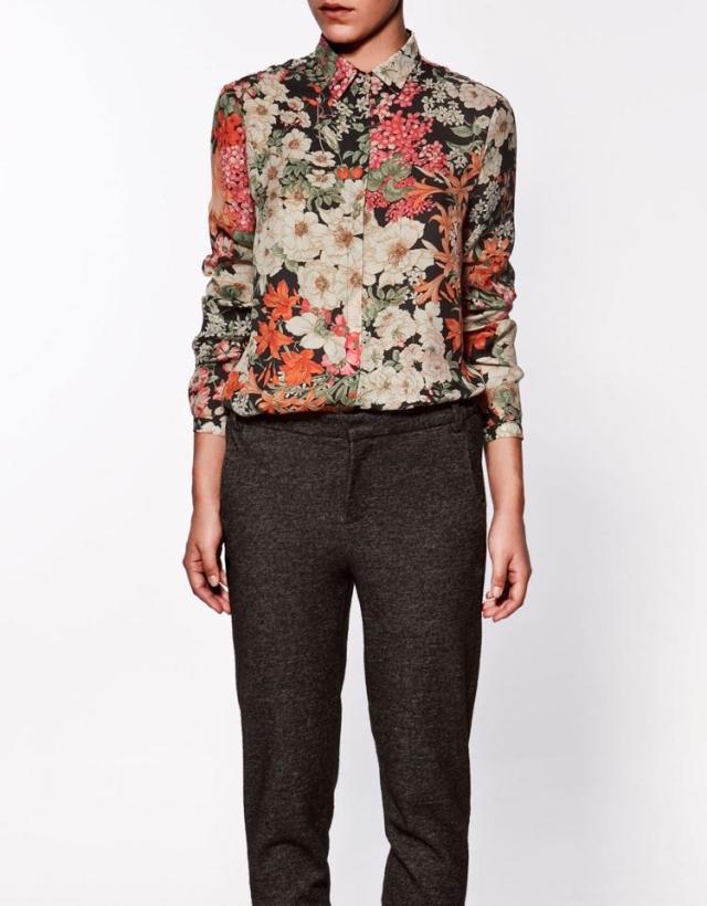 Women's Floral Print Shirts Chiffon Blouses Long Sleeve 2120739