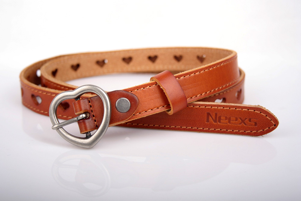 Women's genuine leather belt female all-match female strap first layer of cowhide heart belt
