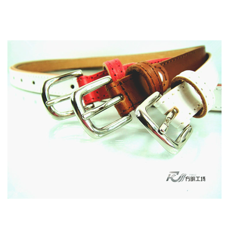 Women's genuine leather draw wire thin all-match belt fashion accessories white sweet casual cowhide waist belt
