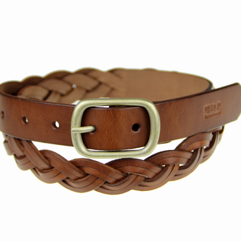 Women's genuine leather first layer of cowhide knitted belt strap fashion all-match Women decoration