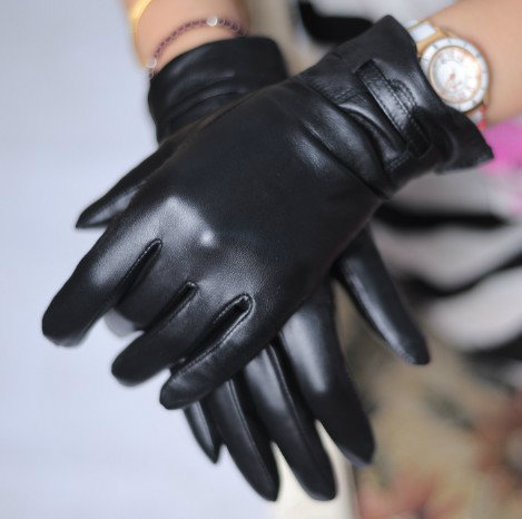 Women's genuine leather gloves medium-long thick autumn and winter thermal sheepskin gloves m19