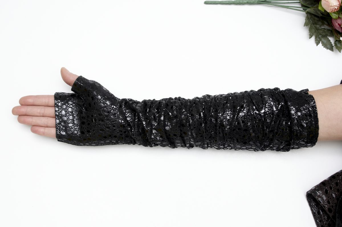Women's genuine leather gloves semi-finger gloves computer glove lucy refers to genuine leather gloves long arm sleeve