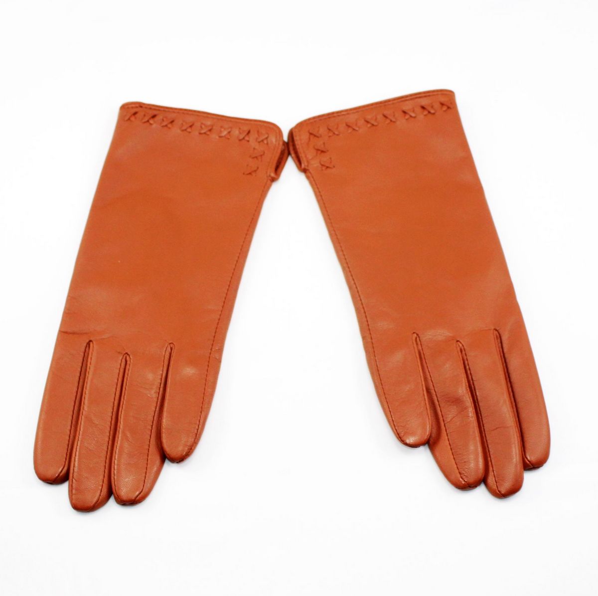 Women's genuine leather gloves sheepskin thermal thick brown plus size