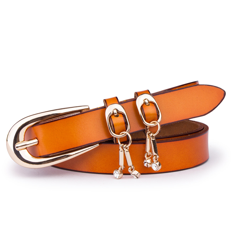 Women's genuine leather pin buckle strap fashionable casual cowhide belt female rhinestone Women
