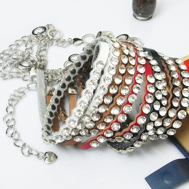 Women's genuine leather rhinestone belly chain all-match skirt accessories Women strap fashion belt