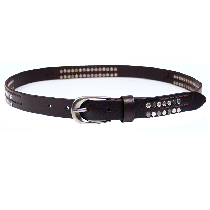 Women's genuine leather strap fashion vintage rivet antique decoration all-match first layer of cowhide belt