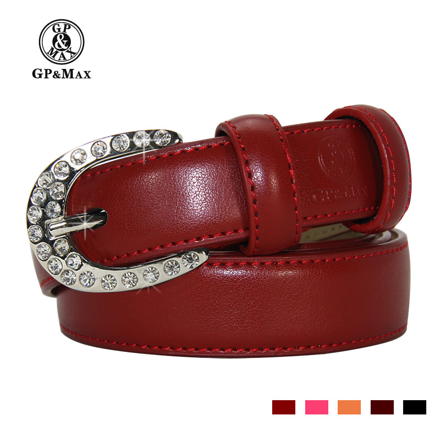 Women's genuine leather strap female fashion rhinestone multicolor casual cowhide belt