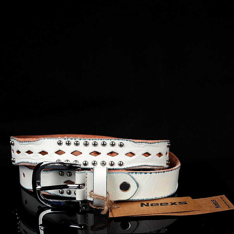 Women's genuine leather strap first layer of cowhide strap rivet women's fashion women's belt vintage