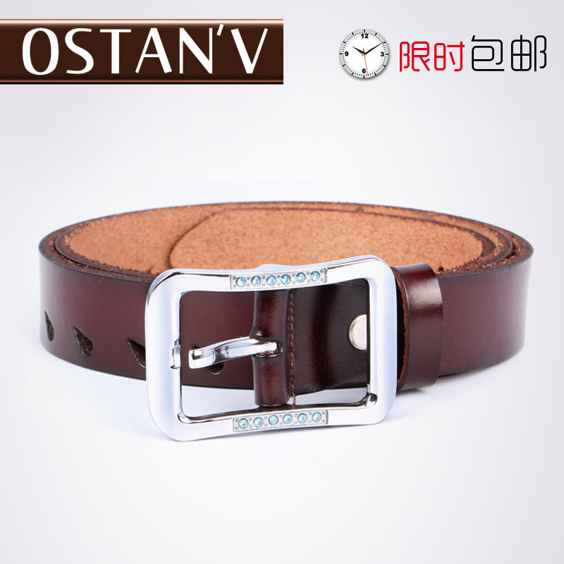 Women's genuine leather strap genuine leather diamond fashion all-match cutout belt