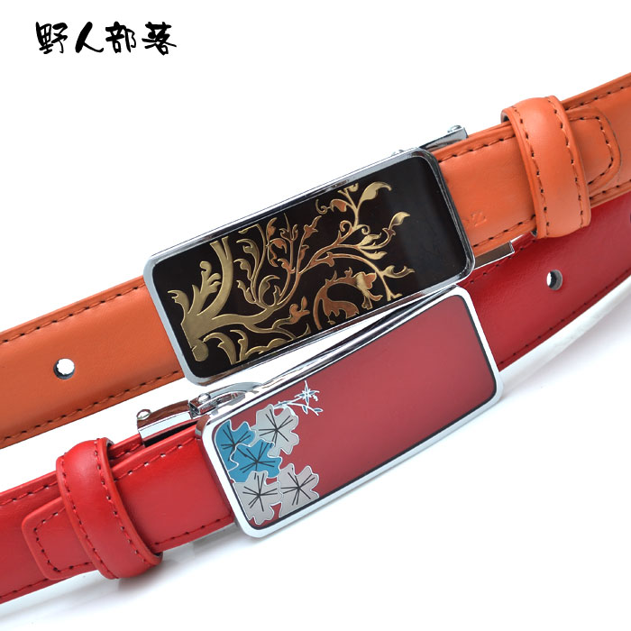 Women's genuine leather strap gold plated agings smooth buckle autumn and winter casual cowhide genuine leather belt thin 6246
