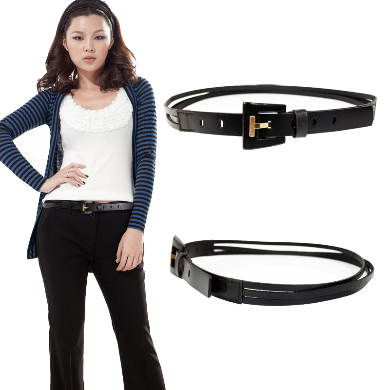 Women's genuine leather thin belt spring fashion vintage fashion casual genuine leather cross waist of trousers belt