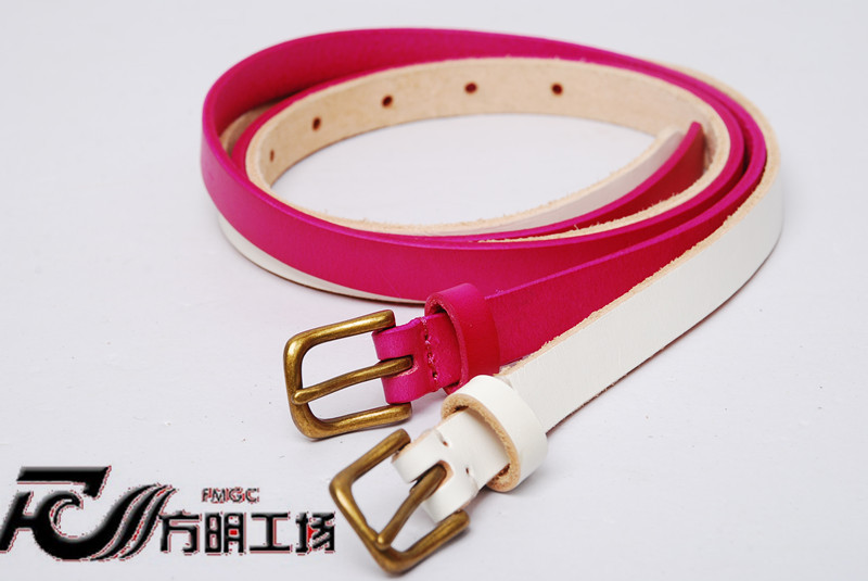 Women's genuine leather ultra long belt tieclasps red white fine all-match cowhide belt casual clothing accessories