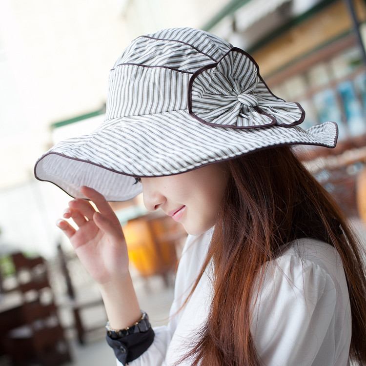 Women's hat fashionable casual summer anti-uv sun-shading windproof hat big sun hat along the cap cloth cap