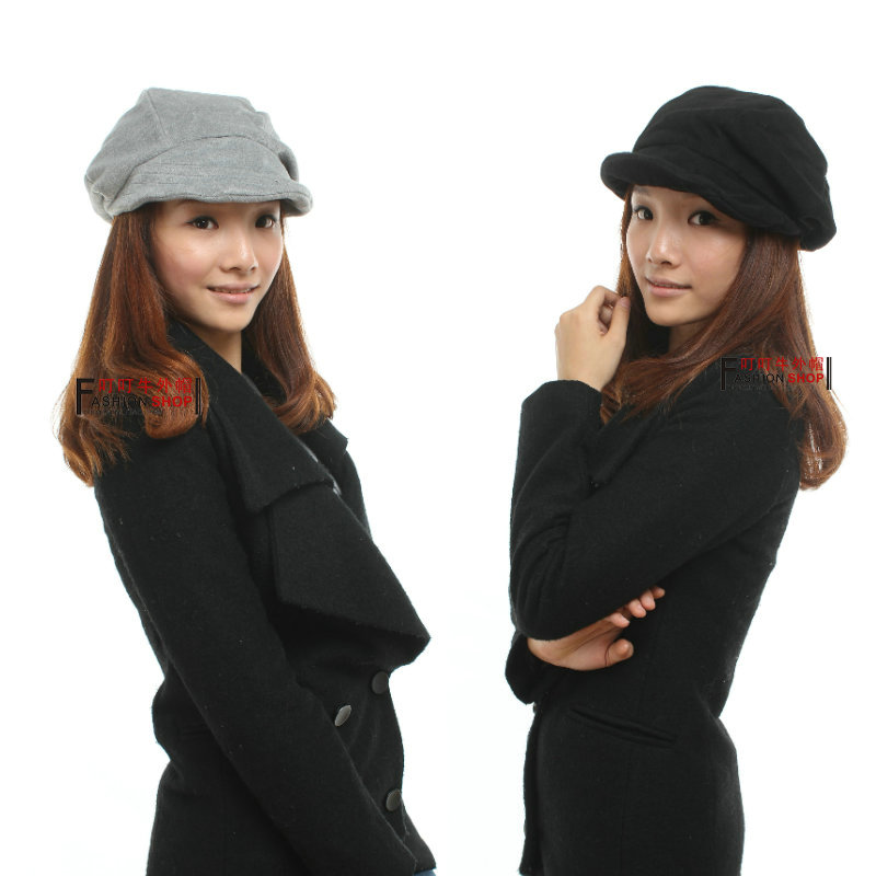 Women's hat plush octagonal cap fashion cap millinery hat brim hat autumn and winter hat female