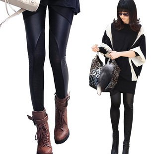 Women's imitation Leather Matching Leggings, Lady Fashion Tights, Trousers, Freeshipping