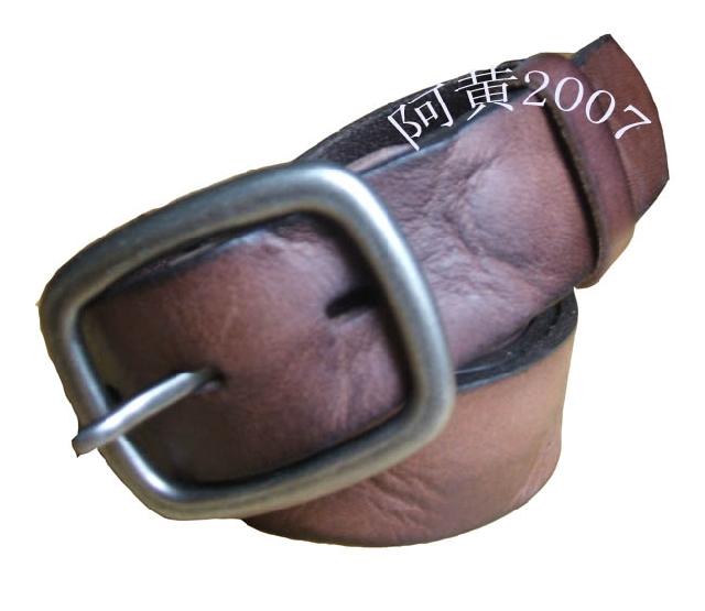 Women's japanese word buckle vintage worn women's jeans genuine leather strap belt