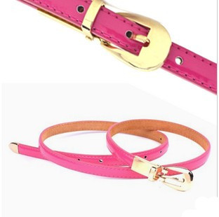 Women's japanned leather belt all-match Women thin belt fashion strap