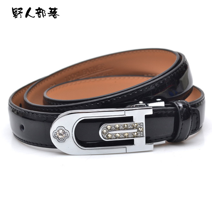 Women's japanned leather casual belt commercial fashion all-match cowhide strap 5596