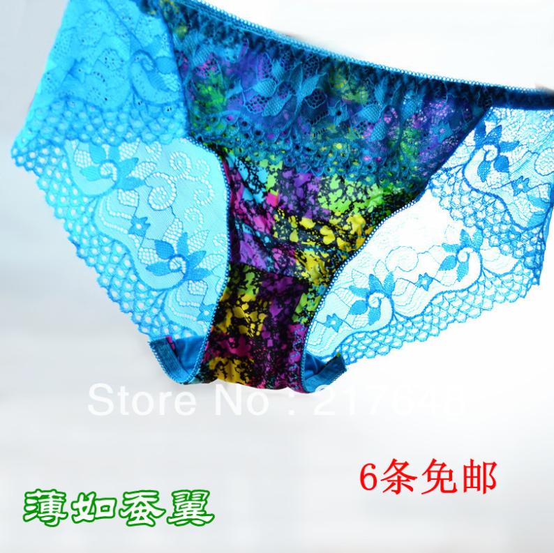 Women's Lace Panties Female Sexy Transparent Seamless Thin Briefs Large Size Low-waist Low-waist Underwear