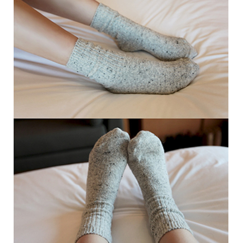 Women's Ladys winter blended-color thermal knee-high knitted cotton socks