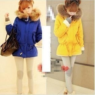 Women's large raccoon fur pumpkin lacing thick wadded jacket cotton-padded jacket