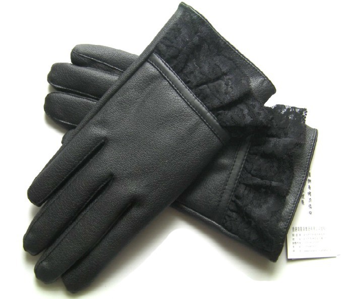 Women's leather gloves faux leather gloves winter thermal fleece lined gloves motorcycle