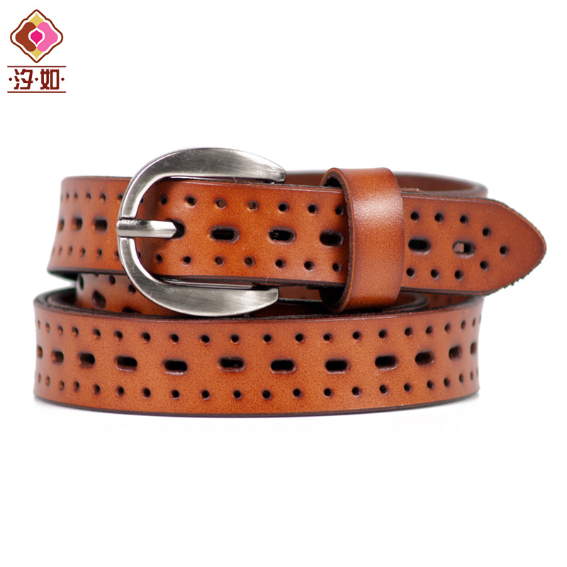 Women's leather strap fashion all-match vintage cutout decoration genuine leather waist of trousers belt