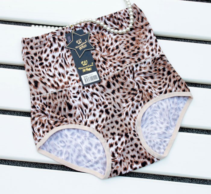 Women's Leopard printed Abdomen In Corset Girdle Bottoms Up Underwear