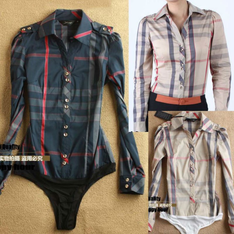 women's long-sleeve one piece plaid shirt OL Office blouse SY0061 free shipping wholesale