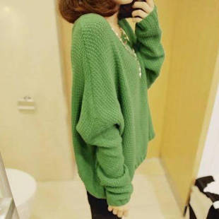 Women's loose basic sweater outerwear plus size vintage batwing shirt long-sleeve pullover sweater free shipping