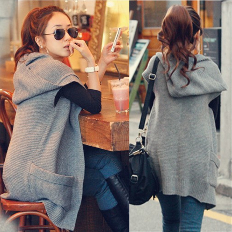 Women's loose cardigan plus size cape sweater outerwear 2012 autumn vest clip