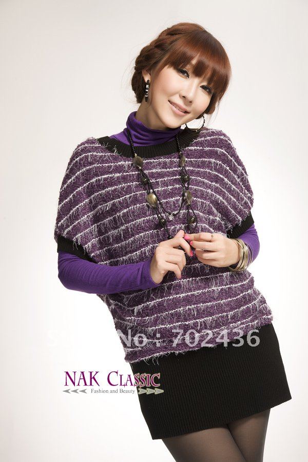 Women's Loose Fit All-match Knitting Sweater Purple