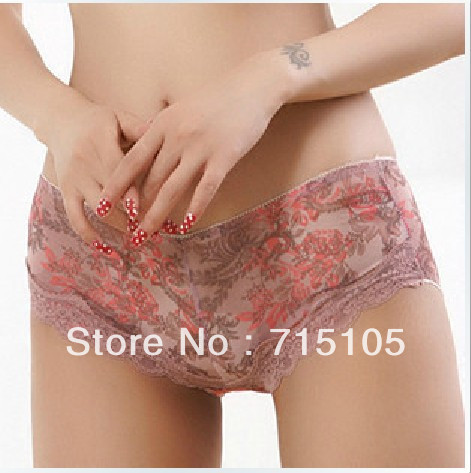 women's low-waist  royal flower full lace big waist panties