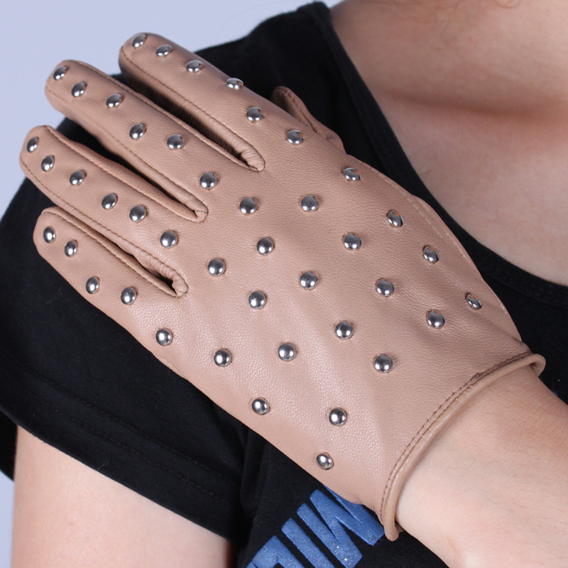 Women's mantianxing rivet genuine leather gloves thin female repair leather gloves genuine leather sheepskin gloves