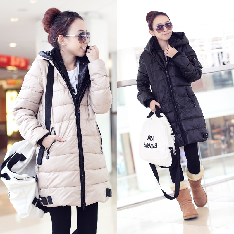 Women's medium-long slim wadded jacket female thickening down cotton with a hood thermal cotton-padded jacket female
