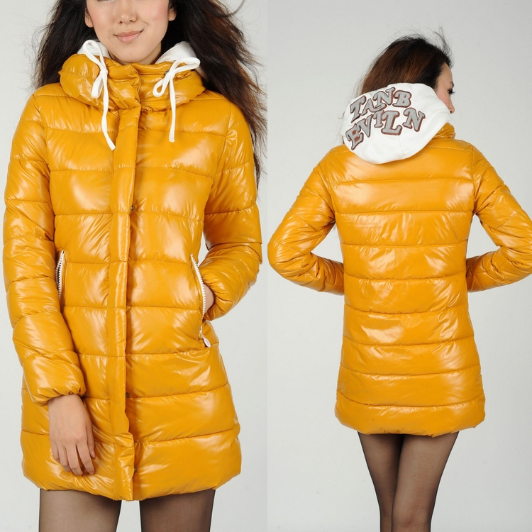 Women's medium-long with a hood slim glossy thickening winter clothes wadded jacket down cotton female cotton-padded jacket