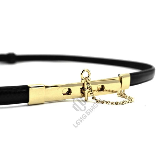 Women's metal chain thin belt  female all-match fashion decoration belt snake pu leather