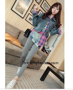 Women's modeling hyper high quality street denim coat