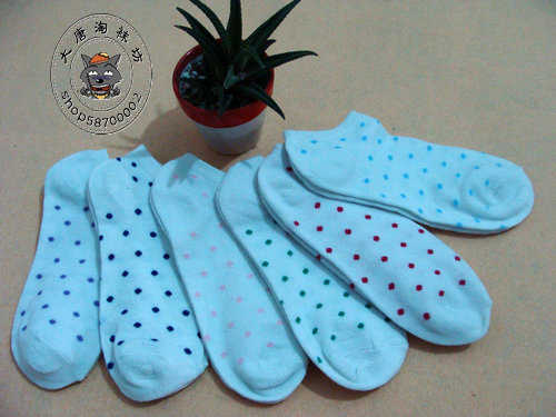 Women's multicolour dot boat socks women's boat socks