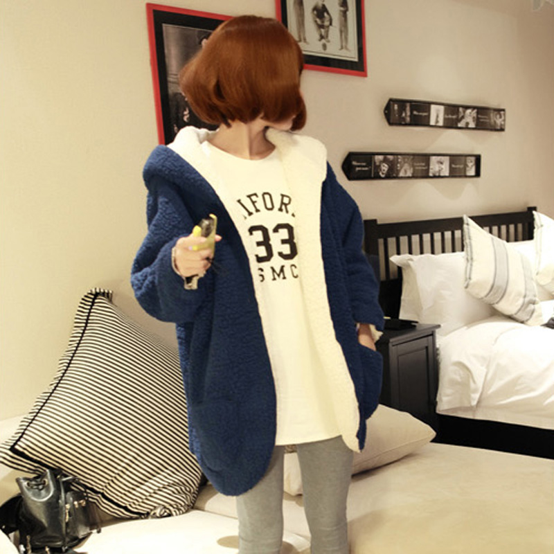 Women's new arrival reversible loose thickening wadded jacket cotton-padded jacket berber fleece wool coat plush velvet