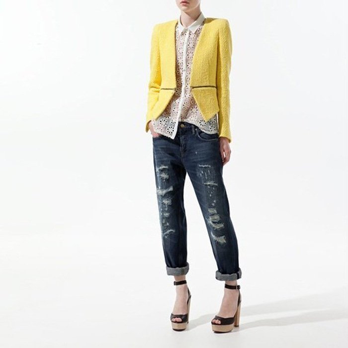 Women's New Fahion Zipper Jacket Blazer Free Shipping 8821