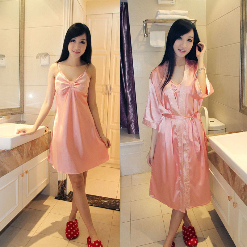 women's night skirt+night gown sets, pajamas, sexy silk suspenders, soft, free shipping, W316